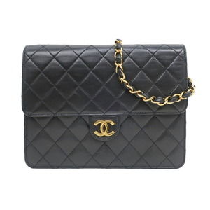 Chanel Matelasse Single Flap Chain Bag Lambskin Black